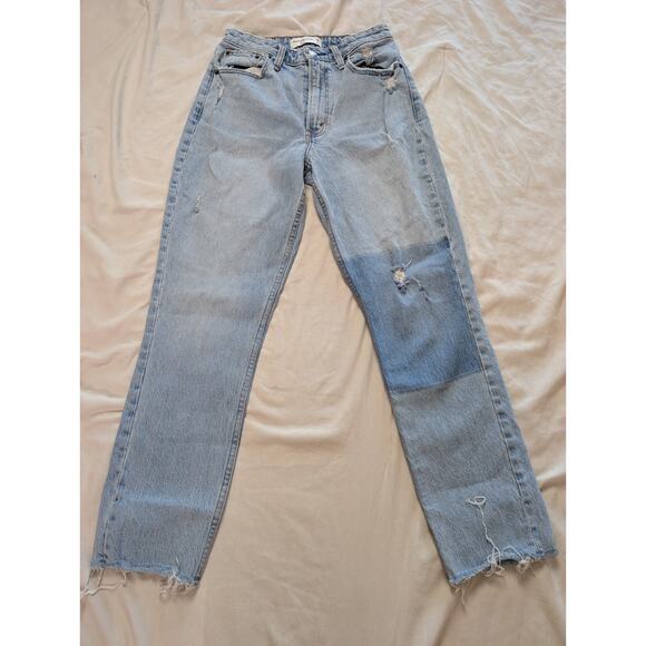 Abercrombie & Fitch The Mom High Rise Jeans Women’s Size 25 Distressed Ripped... - Picture 1 of 14